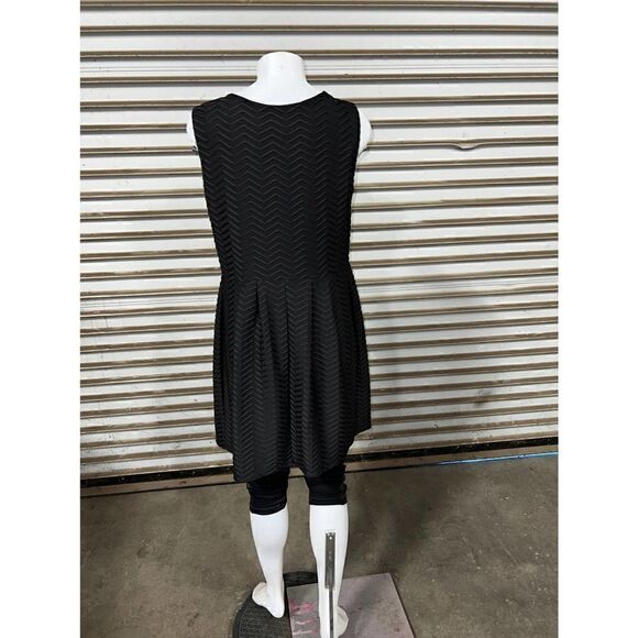 Enfocus woman dress sheath career textured chevron pattern V neck sleeveless - Picture 2 of 6